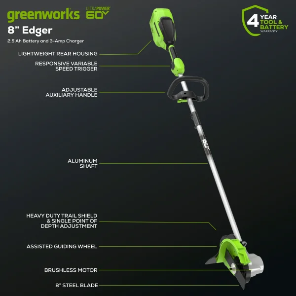 Greenworks 60V 8" Edger - Image 8