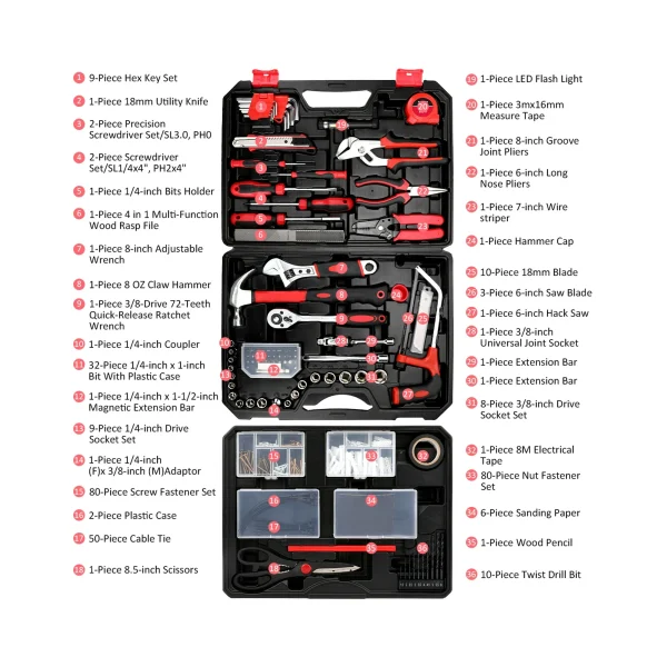 TOPHDY 325 Piece Home Tool Kit - Image 3
